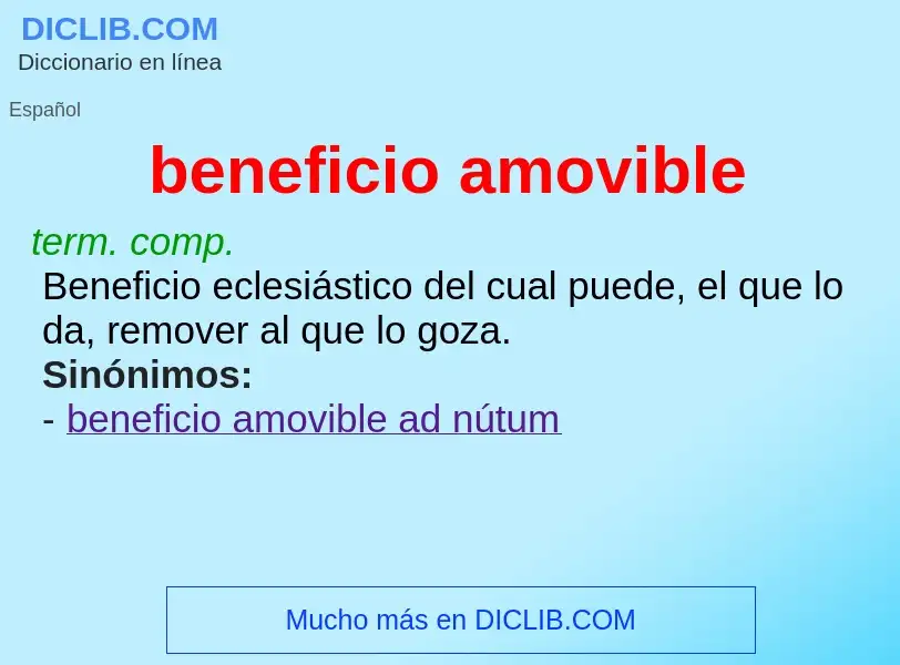 O que é beneficio amovible - definição, significado, conceito