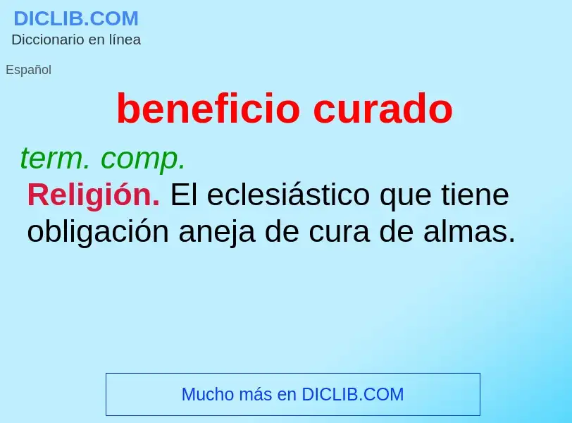 ¿Qué es beneficio curado? - significado y definición