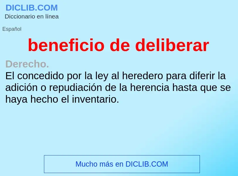 Wat is beneficio de deliberar - definition