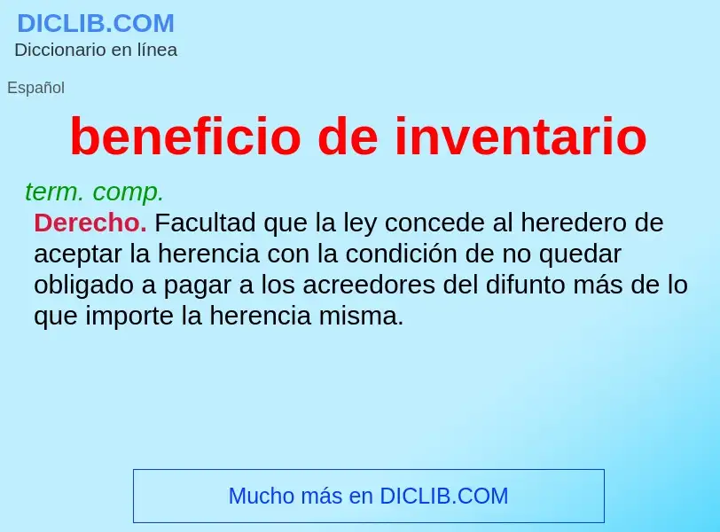 Was ist beneficio de inventario - Definition