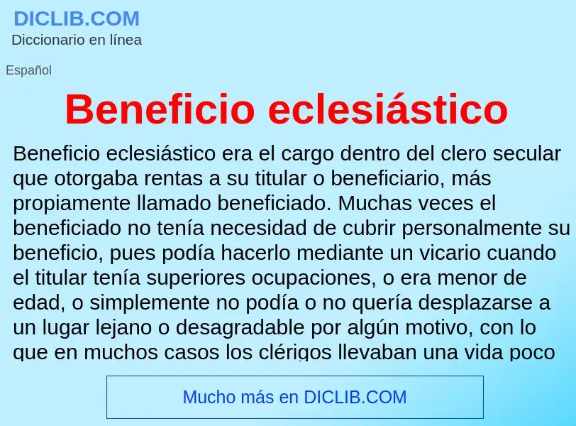 Что такое Beneficio eclesiástico - определение