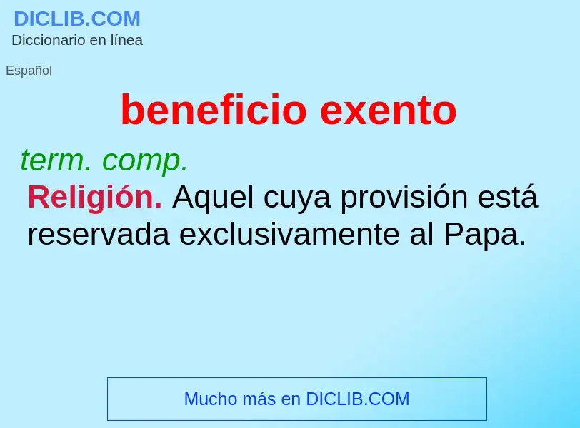 Wat is beneficio exento - definition