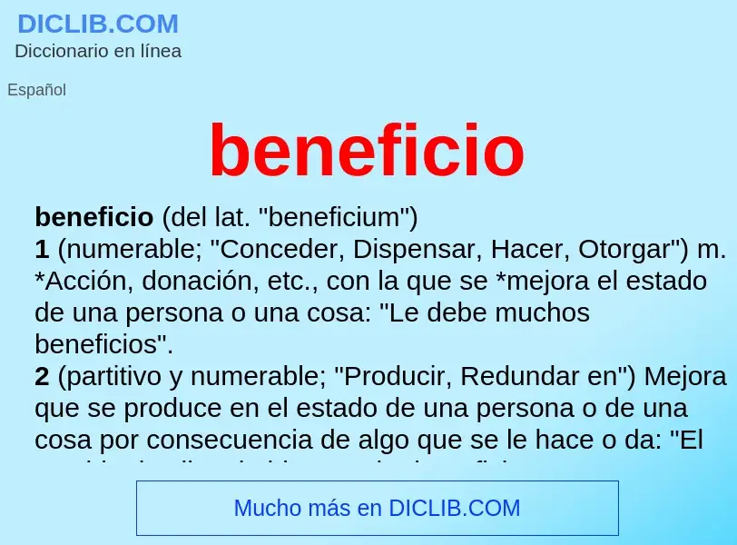 ¿Qué es beneficio? - significado y definición