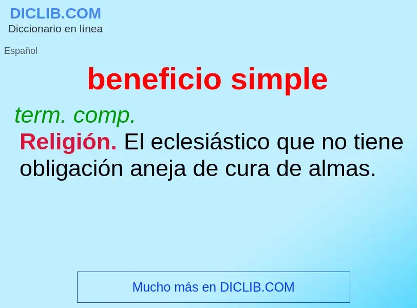 What is beneficio simple - meaning and definition