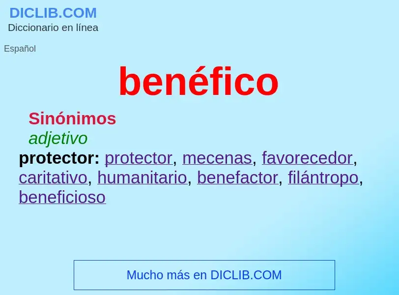 What is benéfico - definition