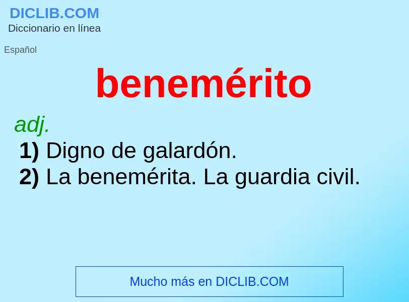 What is benemérito - definition