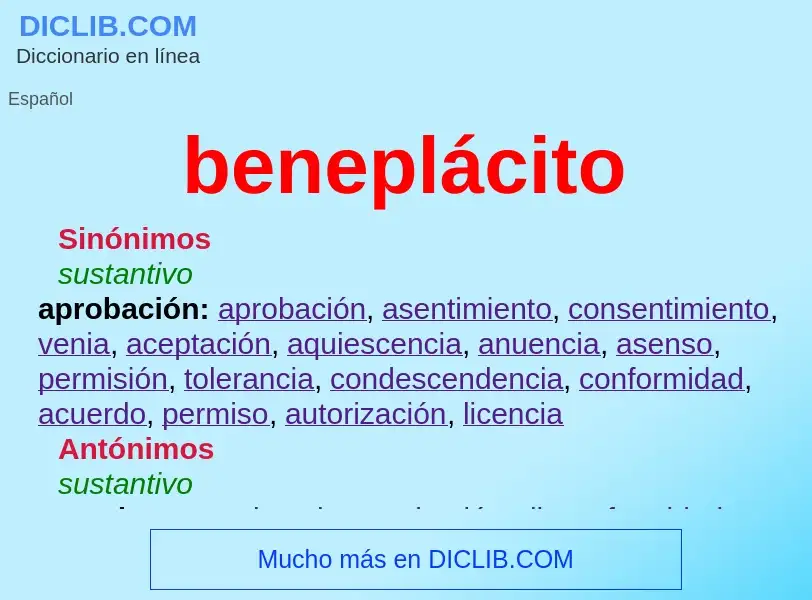 What is beneplácito - definition