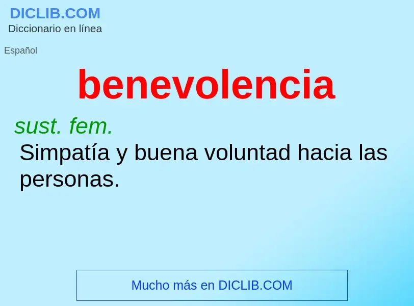 Wat is benevolencia - definition