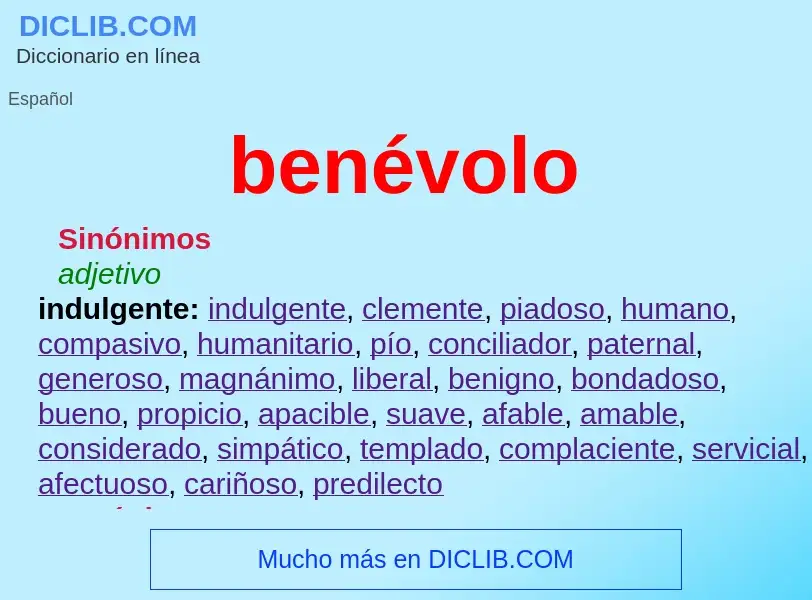 What is benévolo - meaning and definition