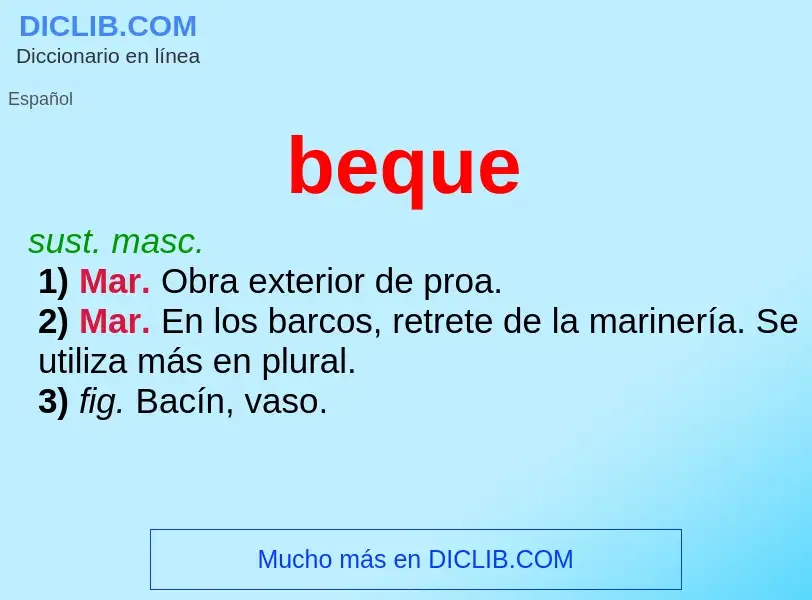 What is beque - definition