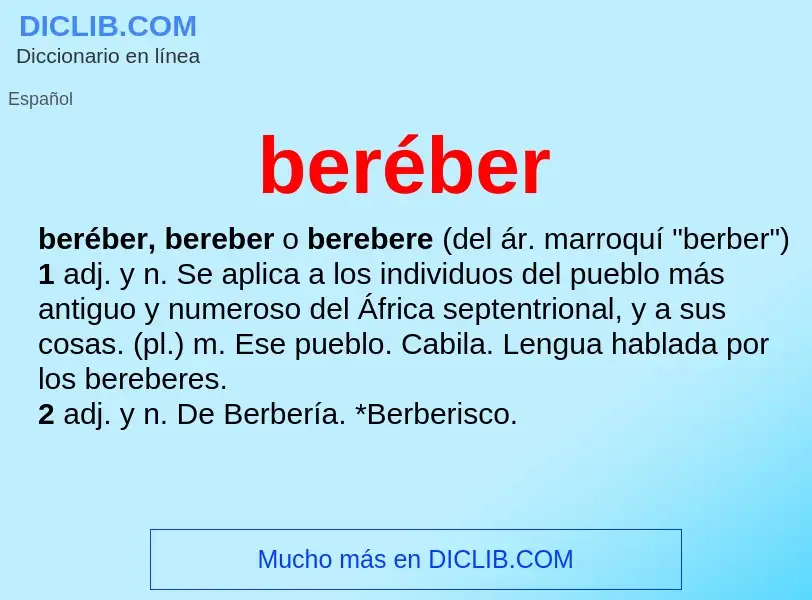 ¿Qué es beréber? - significado y definición