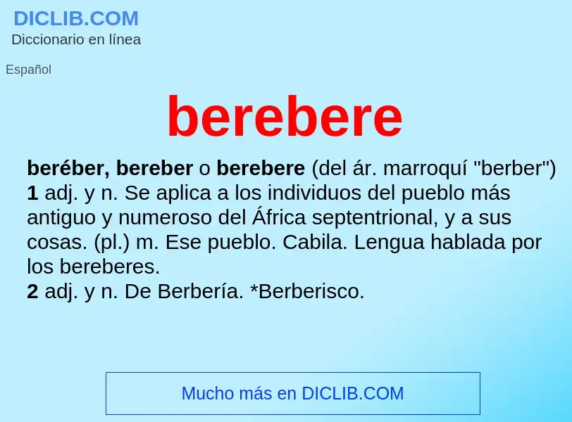 ¿Qué es berebere? - significado y definición