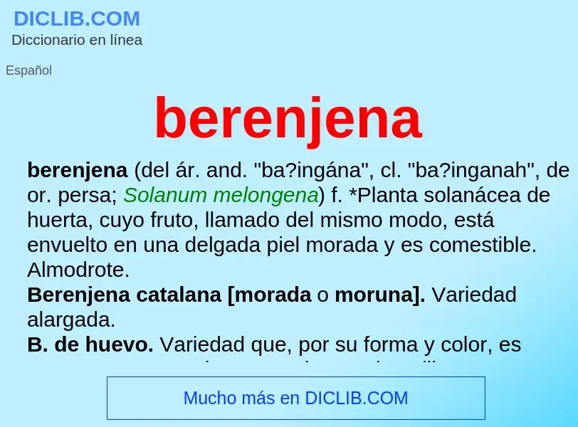 What is berenjena - meaning and definition