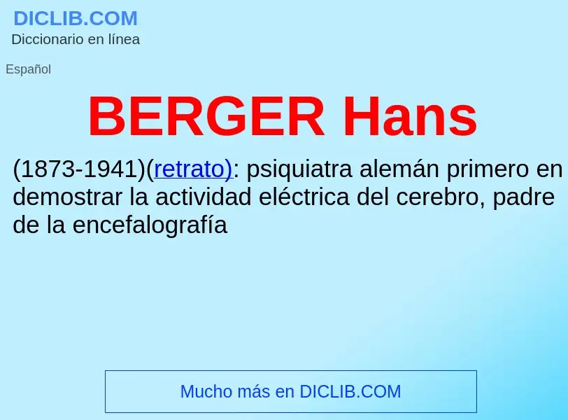 Τι είναι BERGER Hans - ορισμός