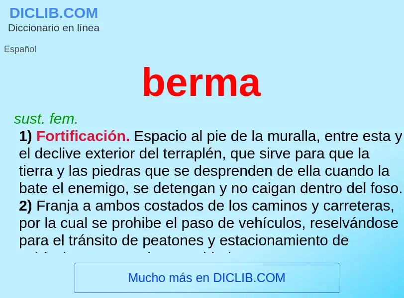 What is berma - meaning and definition