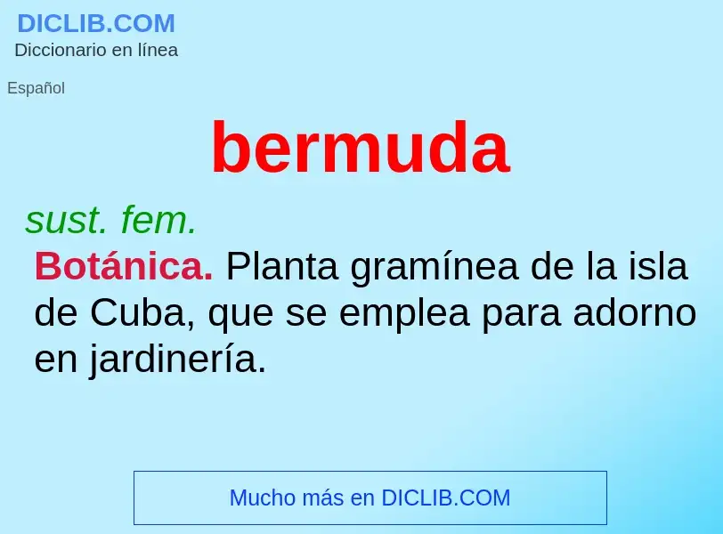 ¿Qué es bermuda? - significado y definición