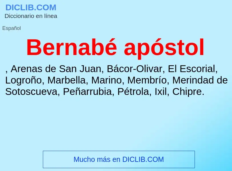 ¿Qué es Bernabé apóstol? - significado y definición