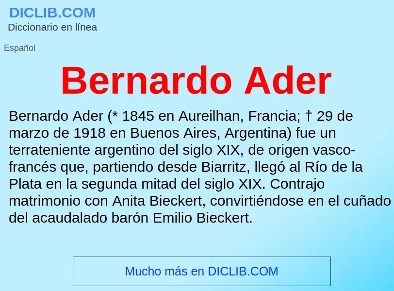 Wat is Bernardo Ader - definition