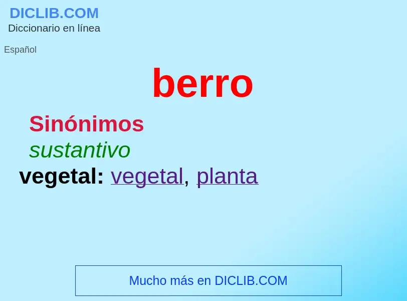 What is berro - definition