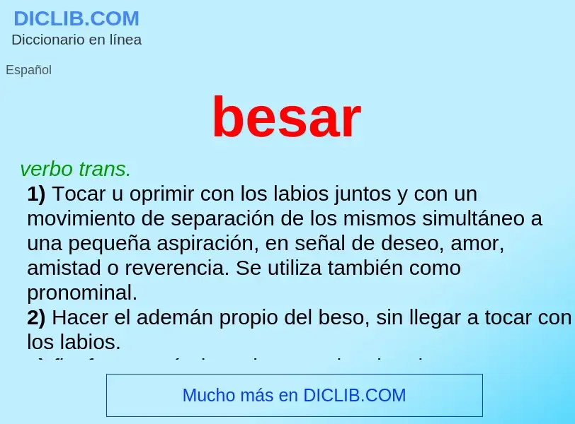 O que é besar - definição, significado, conceito