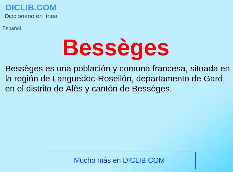 Wat is Bessèges - definition