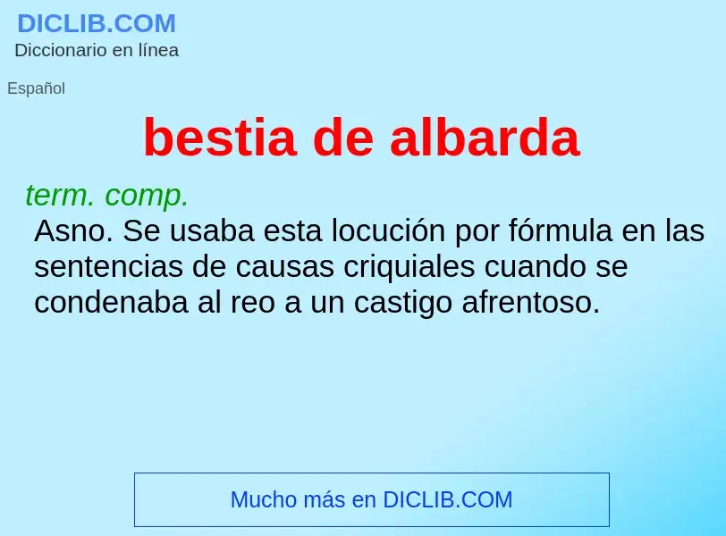 What is bestia de albarda - meaning and definition