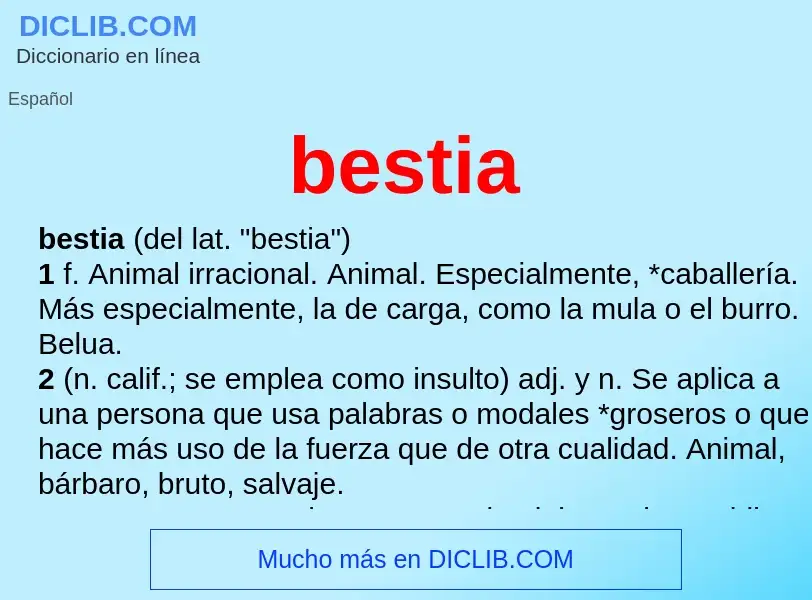 Was ist bestia - Definition