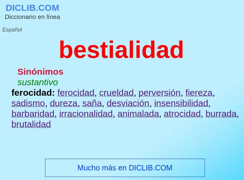 ¿Qué es bestialidad? - significado y definición