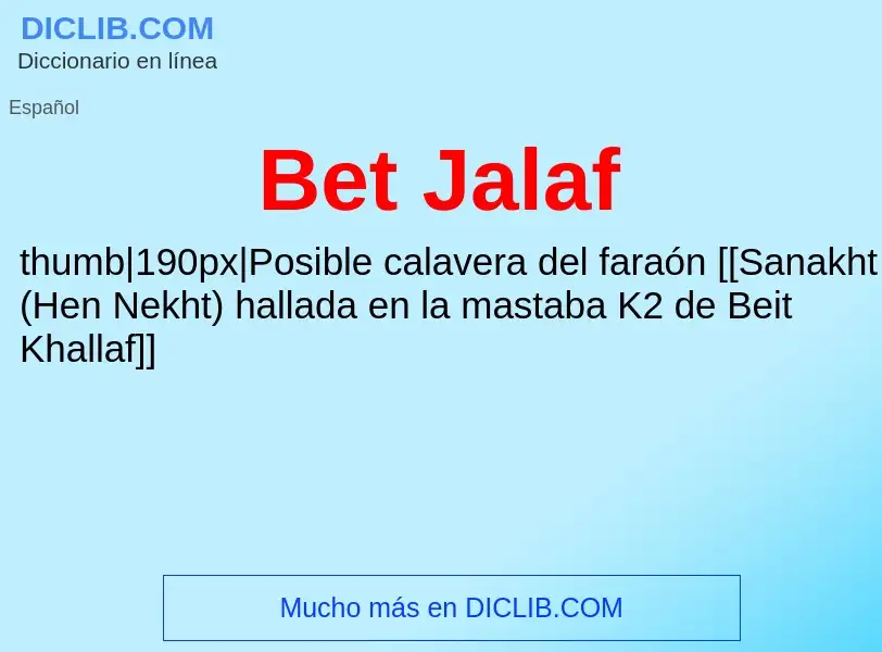 Wat is Bet Jalaf - definition