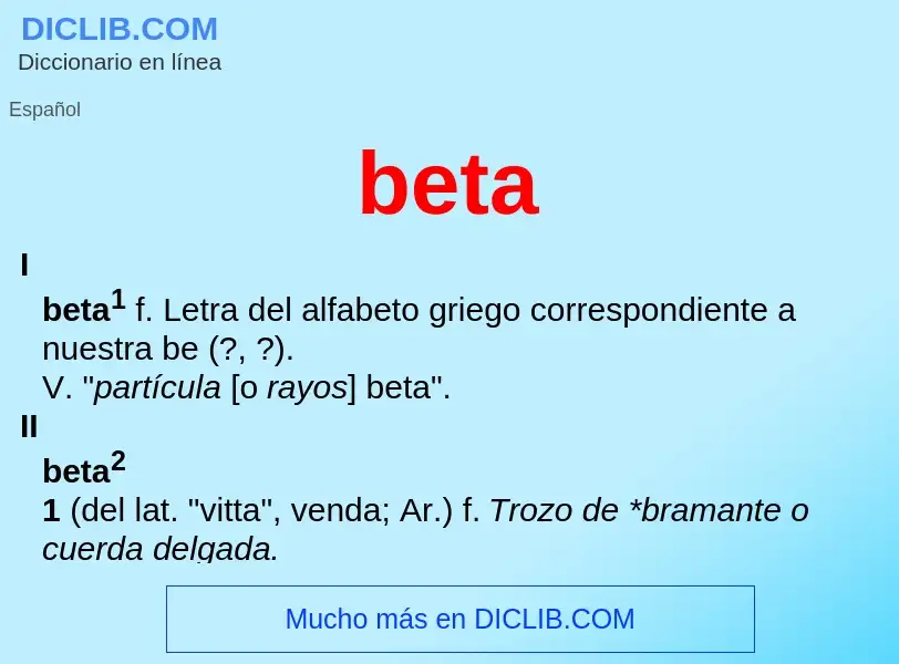 ¿Qué es beta? - significado y definición