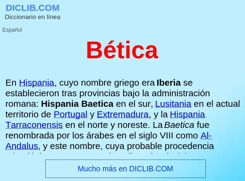 What is Bética  - meaning and definition