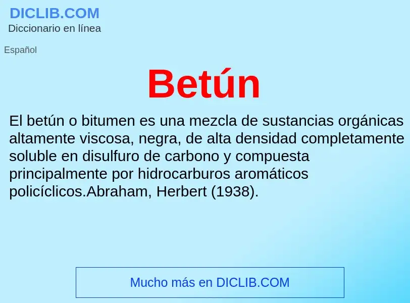 O que é Betún - definição, significado, conceito