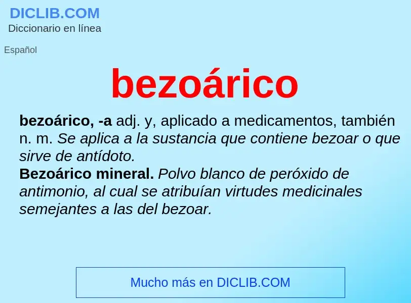 What is bezoárico - meaning and definition