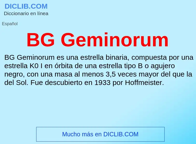 What is BG Geminorum - definition