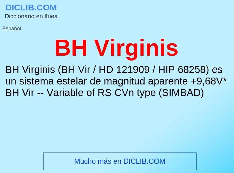 What is BH Virginis - definition