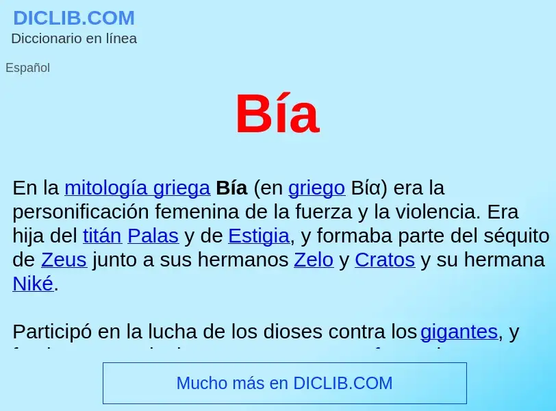 What is Bía  - definition