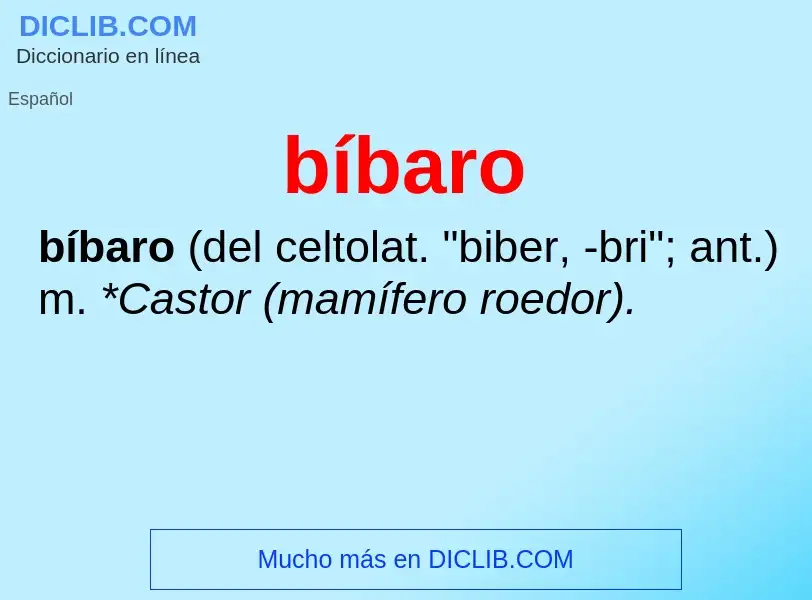 What is bíbaro - definition