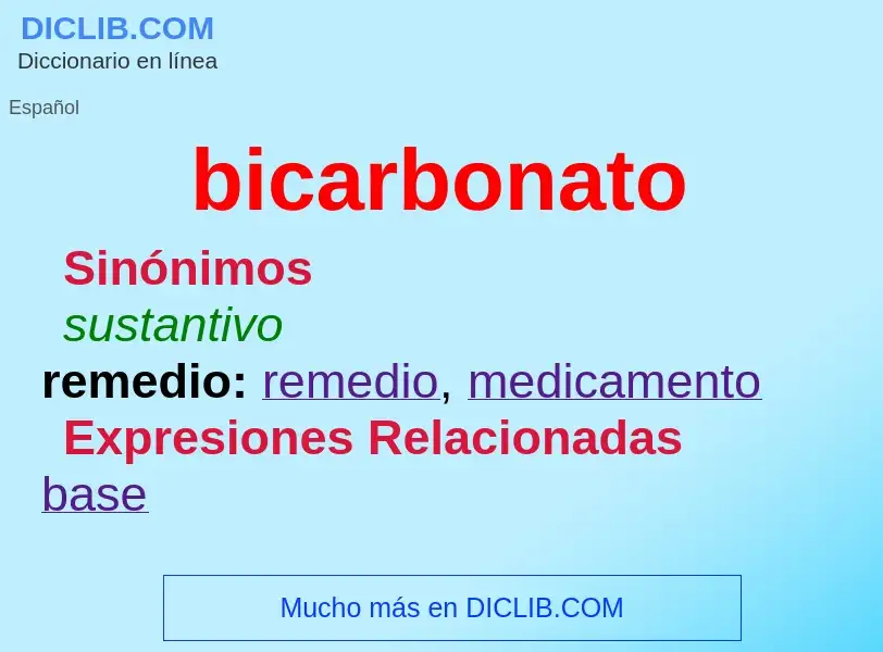 Was ist bicarbonato - Definition