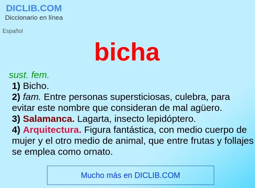 What is bicha - definition