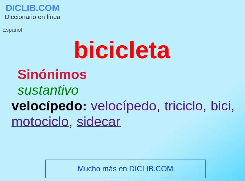 ¿Qué es bicicleta? - significado y definición