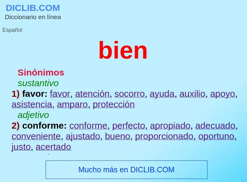 What is bien - meaning and definition