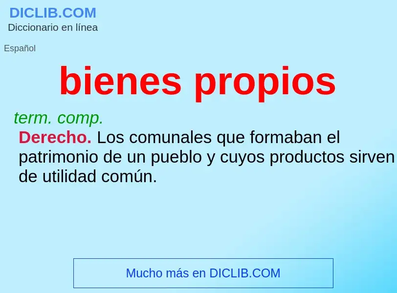 What is bienes propios - meaning and definition