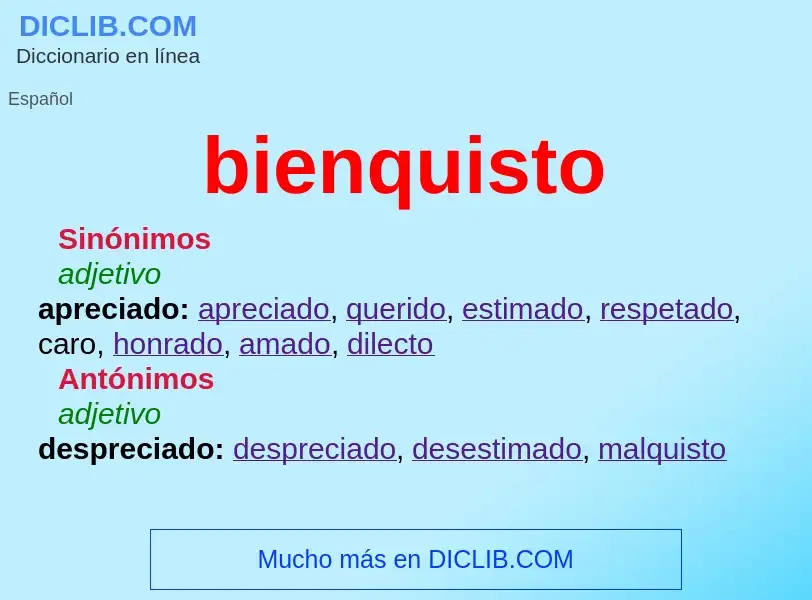 What is bienquisto - meaning and definition