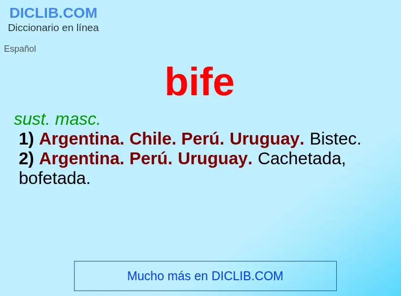 ¿Qué es bife? - significado y definición