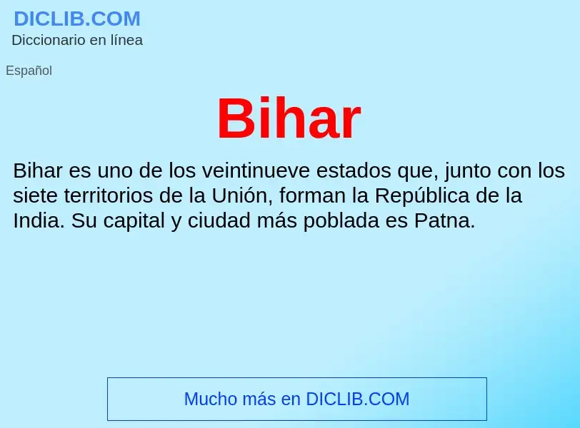 ¿Qué es Bihar? - significado y definición