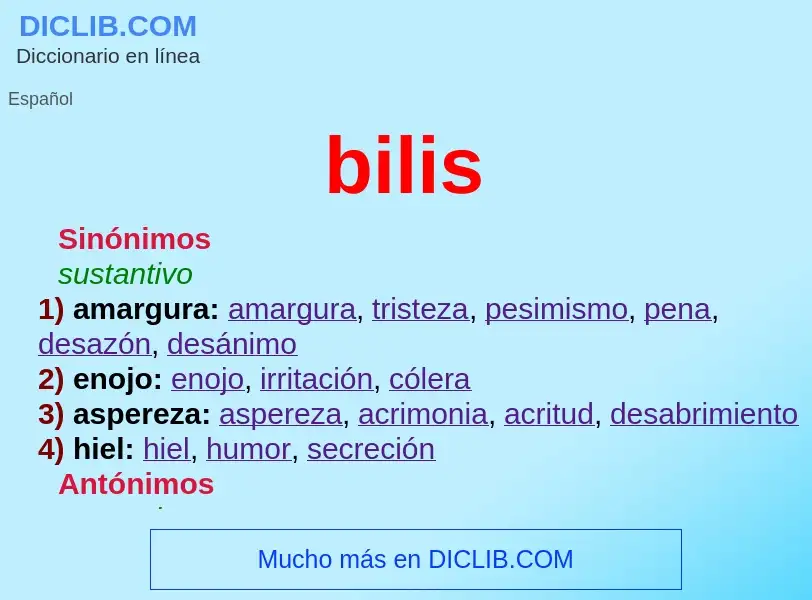 ¿Qué es bilis? - significado y definición