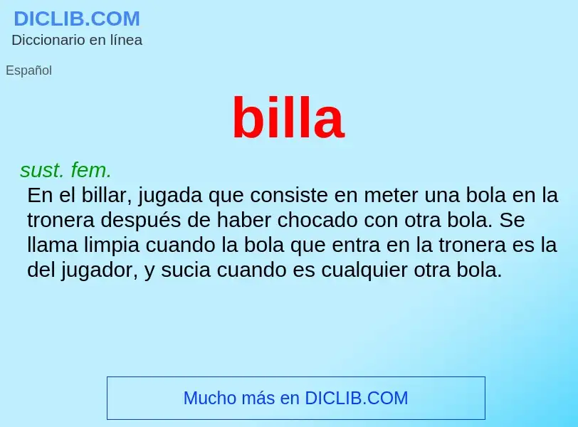 ¿Qué es billa? - significado y definición