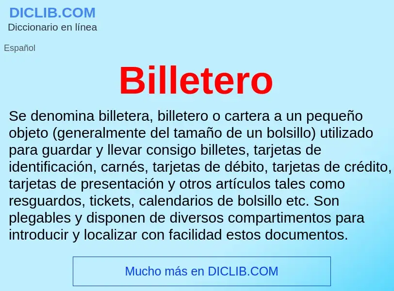 Что такое Billetero - определение