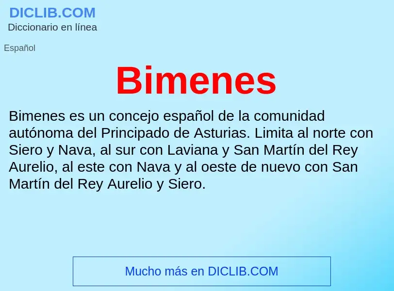 ¿Qué es Bimenes? - significado y definición