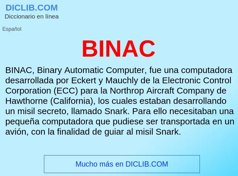 What is BINAC - definition